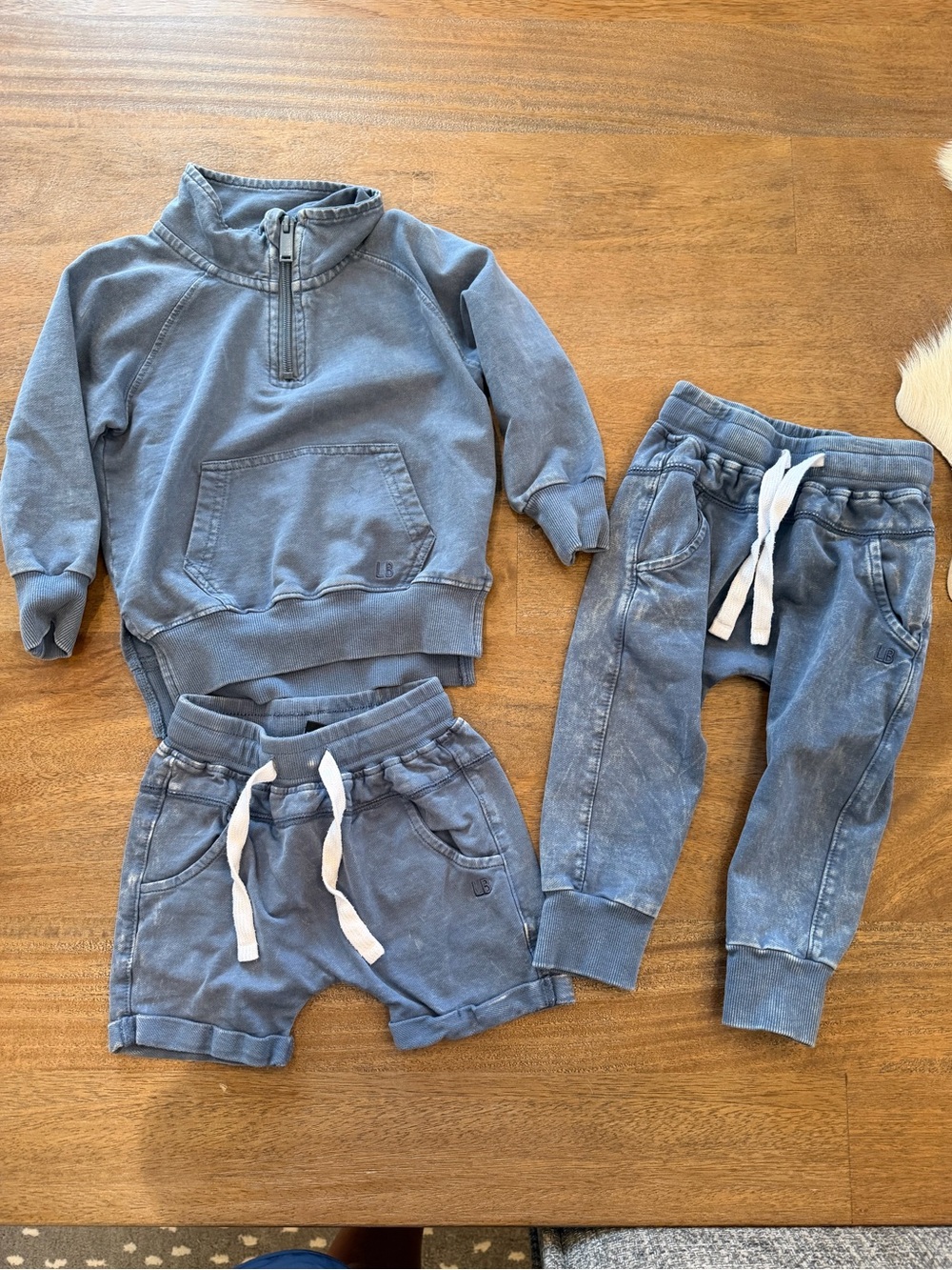 Little Bipsy Washed Blue Pull-On Shorts with Drawstring